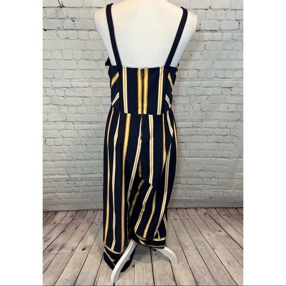 XHILARATION Navy Blue Jumpsuit with Yellow & White Stripes-Medium - Picture 2 of 4